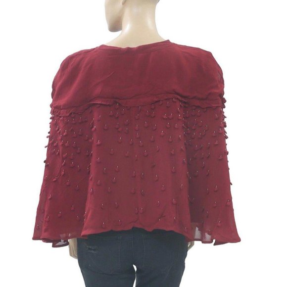 Hoss Intropia Anthropologie Bead Embroidered Coverup Top Evening M-38 NWT - Picture 3 of 4